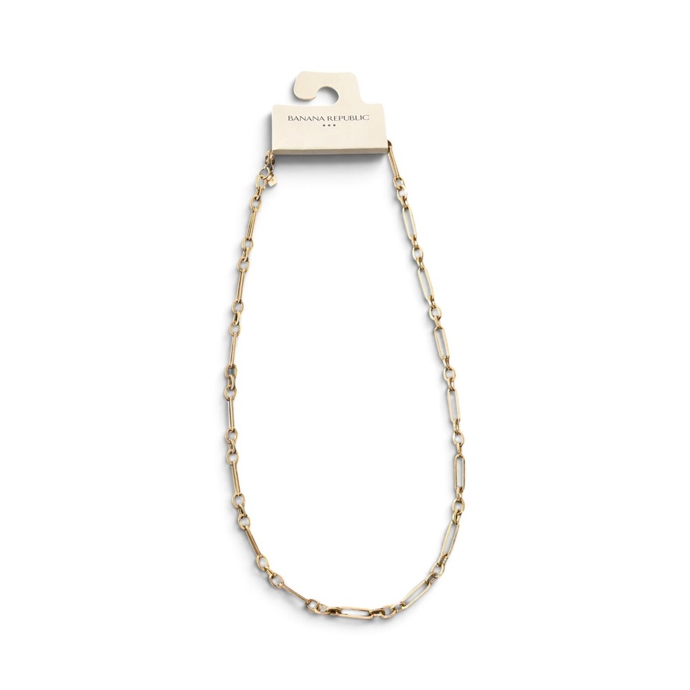 Banana Republic Factory Gold Tone Mixed Link Chain Necklace NEW